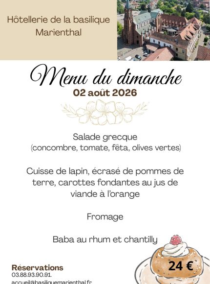 Menu du dimanche