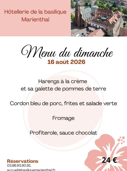 Menu du dimanche 16.08