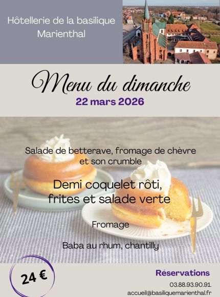 Menu du dimanche 22.03