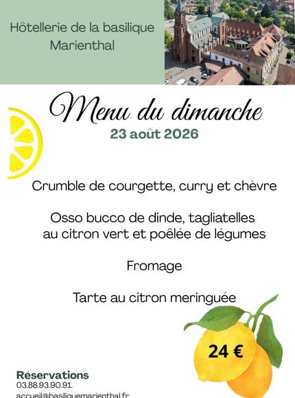Menu du dimanche