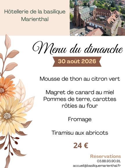 Menu du dimanche