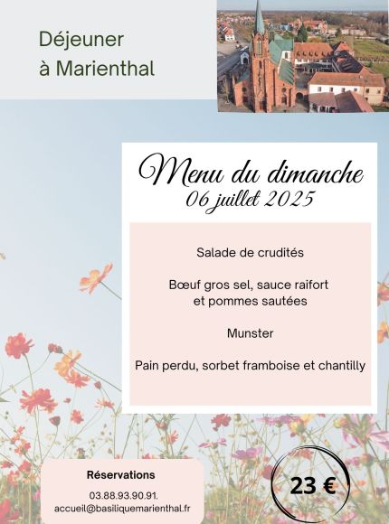 Menu du dimanche                   06 juillet