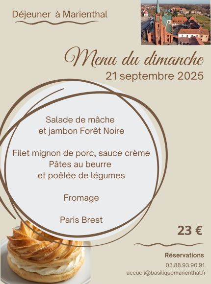 Menu du dimanche