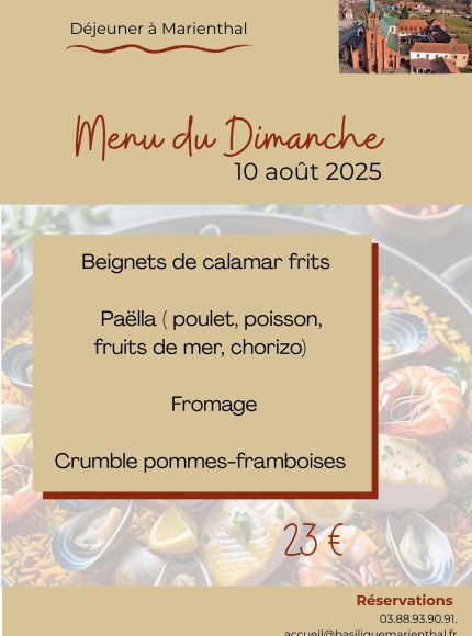 Menu du dimanche