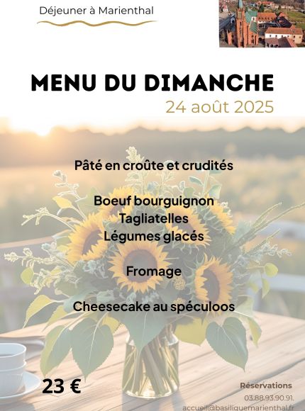Menu du dimanche