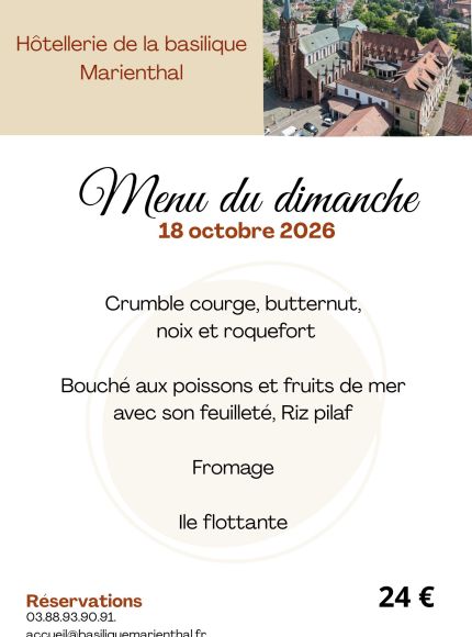 Menu du dimanche