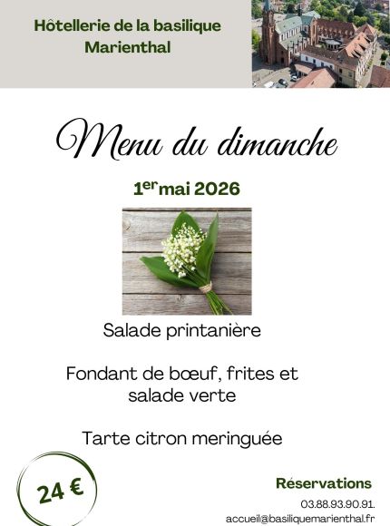 Menu du vendredi 1er mai
