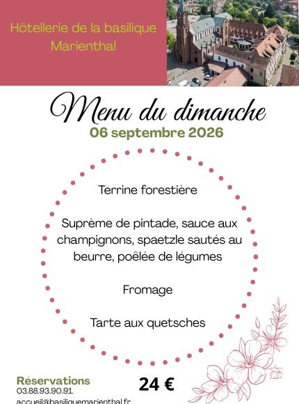 Menu du dimanche