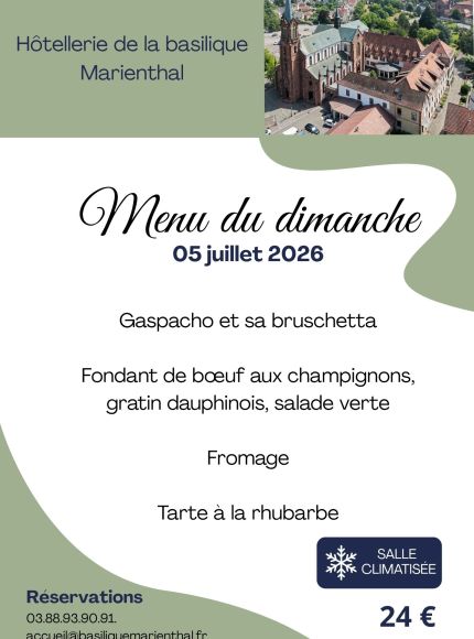 Menu du dimanche