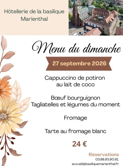 Menu du dimanche