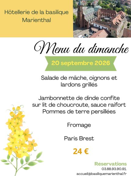 Menu du dimanche