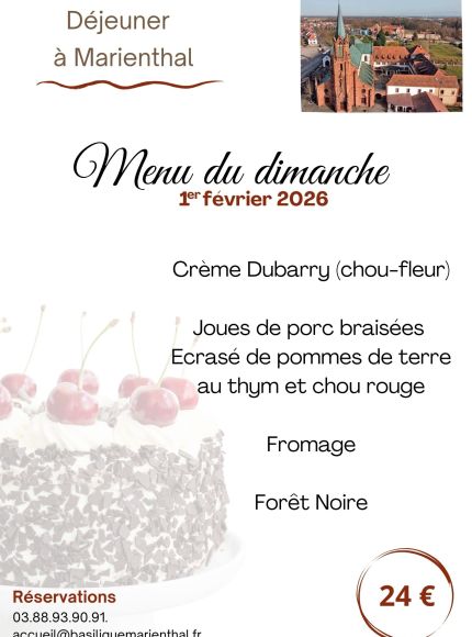 Menu du dimanche